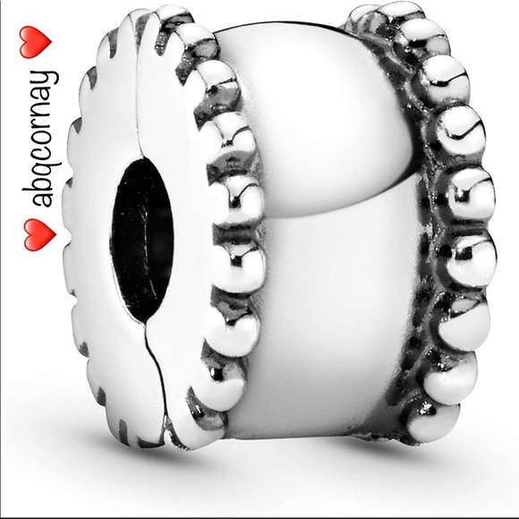 EUC Pandora 790267 Sterling Silver Beveled Clip Charm - Picture 1 of 9